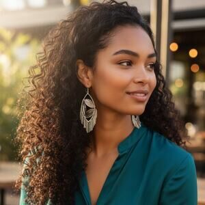 Statement Abalone Fringe Earrings | Vintage Mother of Pearl Dangle